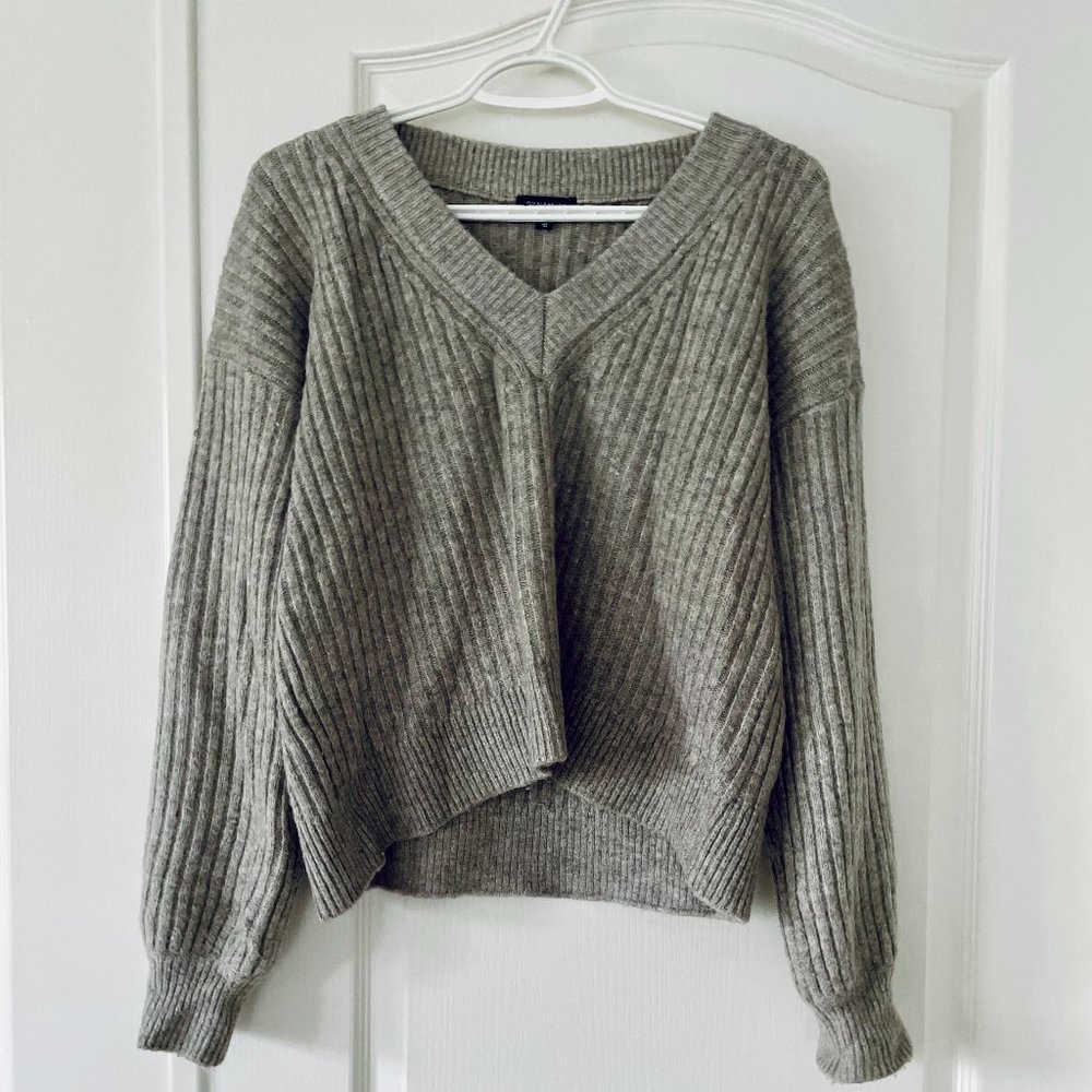 Dynamite Ribbed Grey Sweater